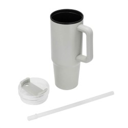 Mug Azul con Asa, Tapa y Bombilla – Personalizado para Regalos Corporativos