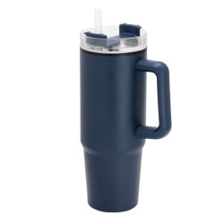 Mug Azul con Asa, Tapa y Bombilla – Personalizado para Regalos Corporativos