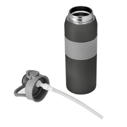 Botella Deportiva Gris con Asa y Tapa Segura – Personalizada con tu Logo todotazones.cl