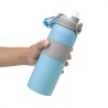 Botella Deportiva Gris con Asa y Tapa Segura – Personalizada con tu Logo todotazones.cl